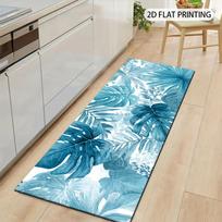 1Pcs Nordic Non-Slip Washable Area Rug Runner for Entryway, Living Room, Bedroom & Patio 40X120cm blue