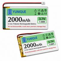 Yunique Green-Clean-Power, 2 Lipo baterijos 3,7 V 2000 mAh 1S 103450, Micro JST 2.0, Arduino ir ESP32