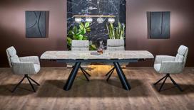 Valgomojo stalas Vince, 180x90x85 cm, rudas/juodas