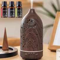Ultrasonic Aroma Humidifier 7 Color LED Night Light Essential Oil Diffuser Whisper Quiet Auto Shut Off  for Home & Spa 200ml beige