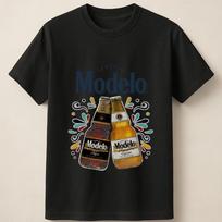 Modelo Beer Collage Graphic Bottles Fiesta Party Streetwear Unisex T Shirt Unisex T-Shirt XXXL black