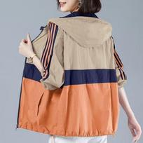 Women's Plus Size Sun Protection Jacket UV-Protective Summer Loose Versatile Breathable Hooded Lightweight Outerwear M