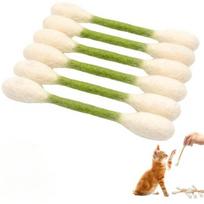 Creative Large Cotton Swab Shaped Catnip Toy 6-Pack Giant Kitten Grinding Biting Stick Durable Teeth Cleaning And Grinding Rope