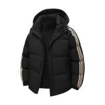 Couple's Same Style Hooded Cotton Coat Men's Winter Thickened Cotton Coat Three Stripes Cotton Coat Casual Jacket M