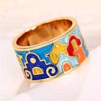 CAOSHI Fashion Colorful Enamel Finger Ring for Women Fancy Accessories for Daily Party Stylish Female Aesthetic Jewelry Gift 10 orange
