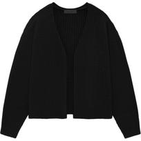 Fear of God Essentials Storas gofruotas kardiganas Juodas Vyriški Viršutiniai Drabužiai 192BT246200F M black