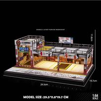 Simulation American-Style Automobile Garage Scene Of 1/64 Scale Car Model Storage Parking Lot With Light Display Stand Ornament