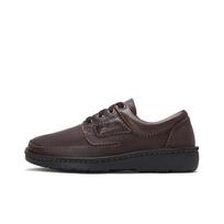 Clarks Leather Round Toe Lace-Up Thick Sole Sports Casual Shoes Men sneakers Brown 261420387 43 gray