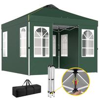 Folding Tent 3x3 m Pop-up with UPF50+ 4 Removable Sides Adjustable Height and Carrying Bag Green 293 x 293 x 272 cm