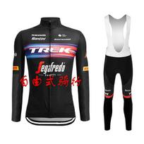 Mens Cycling Jersey Bib Pants Set Long Sleeve Quick Dry Breathable Performance Wear Road Bike Riding XXS black