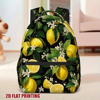 1pc Lemon Blossom Delight Backpack for Women - Stylish & Functional Lightweight Design with Vibrant Lemon & Floral Print, Durabl