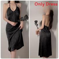 French Style Sleep Dress With Deep V Neck And Bust Enhancing Design For Women M