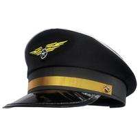 Kostiumo Reikmenys Pilotų Kepurė Oro Linijų Tema Tamsiai Mėlyna Jūrų Laivyno Oro Pajėgų Kepurė Karnavalo Kostiumas Vyrams Uniformos Uniforma Pilotų Kepurė Šventė Cosplay juoda