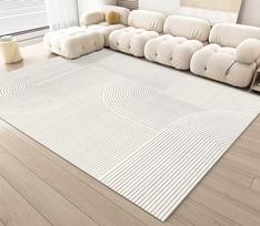 Ins White Simple Style Decorative Rug for Living Room Big Size Luxury Minimalism Bedroom Carpet Easy Cleaning Coffee Tables Mat 60cm x 90cm