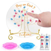Gender Reveal Fingerprint Tree Acrylic Baby Shower Guest Book For Boy Or Girl Gender Reveal Games Decorations Gift Keepsake