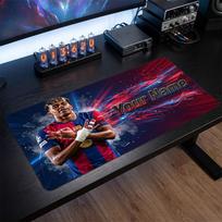 Lamine Yamal Custom Large Mouse Pad, Personalized Name Text Print, Football Logo Non‑Slip Desk Mat Gaming Gift 30cmx60cm