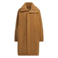 Adidas Modern Long Boa Solid Color Versatile Sports Casual Loose Plush Jacket Women Jackets Desert-Brown JX6835 XL brown