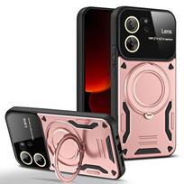 Dėklas Xiaomi 13T Pro su magnetiniu žiedu, Dėklas telefonui Xiaomi Mi13T Mi 13T 13 T Pro Xiaomi13T, Stiklinis objektyvo apsauginis galinis dangtelis For Mi 13T Pro 5G black
