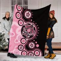 Aboriginal Art Style Blanket Pink and Black Large Cozy Throw with Turtle Motifs for Winter, Perfect for Outdoor Use and Stylish 75cmx90cm pink