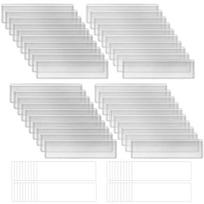 40Pcs Category Label Transparent Anti-deform Waterproof Bendable Reusable Shelf Tag Label Holder Home Supply 40pcs white