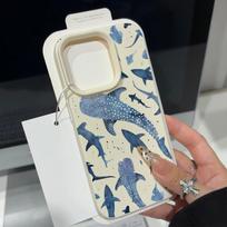 Cartoon Sharks Case For For Iphone 16e 16 Pro Max Coque For Iphone 14 1 Pro Max 13 12 11 Shockproof Silicone Soft Phone Cover Fundas iPhone 15 gray
