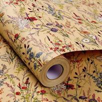 Rustic Style Floral Gift Wrap Vintage Botanical Wrapping Paper  Wedding Gift Wrapping 43cm*5m