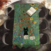 G-Gustav Klimt Print Starry Night Table Cloth Waterproof Stain-Proof Polyester Table Cover for Decoration Dining Kitchen Party 100x140cm
