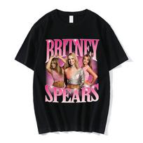 90s Singer Britney Spears Beautiful Photo Graphic Print Tshirt Fashion Hip Hop Oversized T Shirt Harajuku Short Sleeve T Shirts 3XL pink