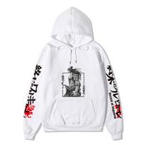 Record of Ragnarok Lu Bu Fengxian Anime Hoodie Japanese Letter Dragon Print Long Sleeve Casual Pullover Sweatshirt S