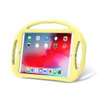 iPad 7/8/9 10.2 Silicone Protective Case with Stand and Three Handles - Drop-Proof Tablet Shell 10.2 inch geltona