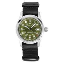 Hamilton Khaki Field Tekstilinis NATO dirželis Žalias ciferblatas Automatinis H70455960 100M Vyriškas laikrodis žalia