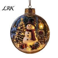 LED stiklinės rutulio dekoracijos Apšviestas Kalėdų papuošalas su šiltais LED žiburiais, Retro metalinis dangtelis Dekoratyviniai papuošalai Skaidrūs šventinei eglutei A black