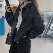 Women's Petite Hong Kong Style Collar Zip-Up Baseball Jacket - Versatile, Trendy Top for Spring and Autumn One Size