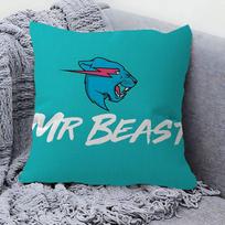 Mr Gaming Beast Personalized Pillow Dust Cover Bedroom Kids Party Decoration Pillowcase Birthday Children Gift 26x26Inch blue