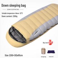 UOSU Down Sleeping Bag Outdoor Camping Winter Warmth beige