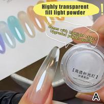 1 Jar Orange Plating Aurora Chrome Nail Powder High Gloss Moonlight Mirror Fine Glitter Pearl Rubbing Dust Pigment beige