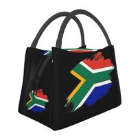 South African Springboks Flag Insulated Lunch Bag for Women Picnic Storage Food Boxes Container Cooler Thermal Lunch Box Tote One Size black