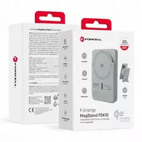 Forcell Powerbank compatible with MagSafe F-Energy MagStand QI2 F5K10 QC3.0 PD3.0 20W 5000 mAh white