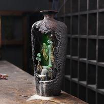 Resin Backflow Incense Burner, Creative Mountain & Waterfall Landscape, Zen Home Decor Ornament for Meditation Room Gift