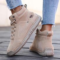 Boots for Women British Style Retro Anti Slip Loafers Casual Soft Soled Women Nude BootsSpring Autumn Comfortable Women's Shoes 37