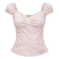 Sexy Sweet Spice Girl Striped One-word Neck Short Sleeve Women's Summer Fashion Premium Temperament Versatile Slim Top ins M rožinė