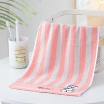 Mažo tigro animacinis žakardinis vaikų prausimosi rankšluostis Striped Bear Pink beige