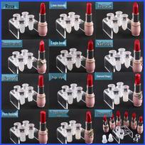 Nine-Piece Silicone Lipstick Mold Set with Aluminum Ring Bracket and Demolder Rose Set of 3 gray