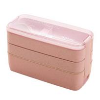 1000 ml pietų dėžutės 3 sluoksnių Bento dėžutė, didelės talpos patvari maisto laikymo dėžutė su šakutės šaukštu mokyklos biurui smėlis