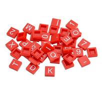 MOC Smooth Bricks Printed Alphabet&Number 3070 Tile 1x1 with DIY Assembled Building Block Letter City Creative Compatible Toys red