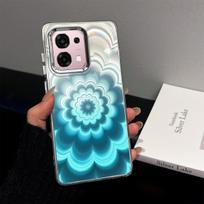 Case for OPPO A6 Pro 4G/5G Iridescent Gradient Floral Clear Case,Shockproof Camera Lens Protection OPPO A6 Pro 4G/5G mėlyna