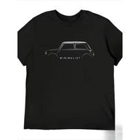 Minimalist Style Men's Classic Car Mini T-Shirt - Casual Round Neck Summer Tee, Featuring Vintage Car and Modern Minimalist Car Graphic Design S