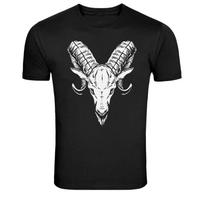 Ram Skull Graphic T-Shirt Goat Skull Occult Gothic Dark Art Tee 4XL black
