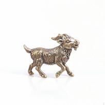 Brass Goat Figurine Decorative Tea Pet Collectible for Office Shelf gray