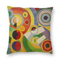 Sonia Delaunay Rhythm Joie De Vivre Square Pillowcase Polyester Linen Velvet Creative Zip Decor Pillow Case Sofa Seater Cover 30cmx30cm(12x12Inch) gray